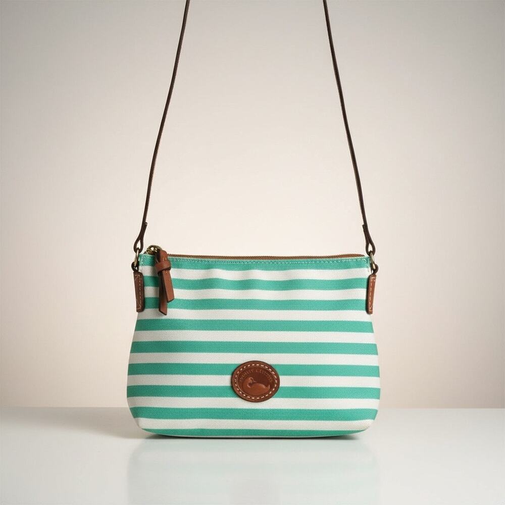 NWOT Dooney & Bourke Sena Sullivan Crossbody Pouchette iSea Foam Green n White